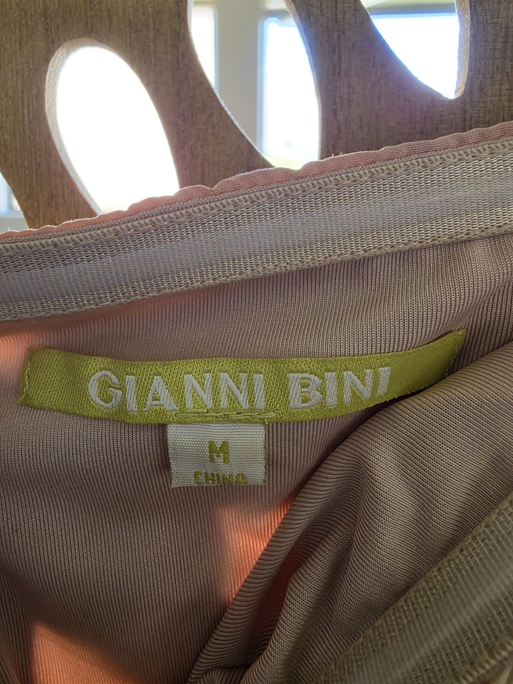 Gianni Bini Strapless Pink & Cream Pleated Bodycon Dress - Picture 3 of 3